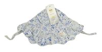 Bílý plátěný klobouk s kytičkami Mothercare