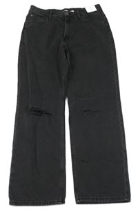 Tmavošedé loose rifle s dírami na kolenou H&M