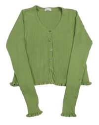 Zelený rebrovaný crop prepínaci sveter zn. Next