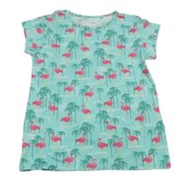 Nové - Svetlomodré tričko s plameňáky zn. Mountain Warehouse