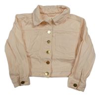 Broskvová rifľová crop bunda River Island