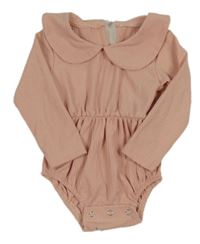 Broskvové rebrované body s golierikom