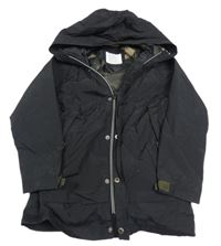 Čierna šušťáková jarná bunda s kapucňou Zara