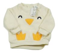 Nové - Smotanová chlpatá mikina s kachničkou LC Waikiki