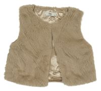 Béžová kožušinová podšitá vesta C&A