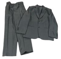 2set - Šedo-černé kostkované sako + společenské kalhoty 