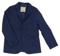 Tmavomodré proužkované sako Zara 