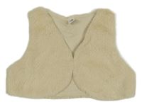 Smotanová kožušinová crop vesta Topolino