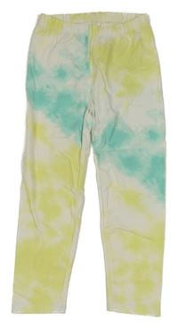 Bielo-žlto-zelené batikované legíny GAP