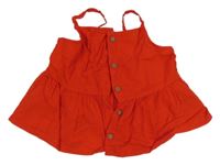 Červený pruhovaný krepový halenkový top H&M