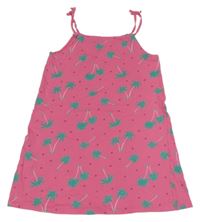 Tmavoružové bavlnené šaty s palmami George