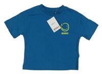 Nové - Petrolejové crop tričko se smajlíkem Next