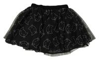 Čierna tylová sukňa s mačkami Kiki&Koko