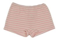 Svetloružová -biele pruhované úpletové kraťasy