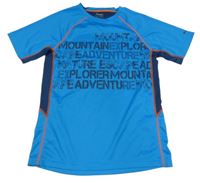 Safírové sportovní funkční tričko s nápisy Rossi 