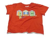 Červeno-biele tričko s nášivkami Ladybird