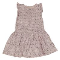 Svetloružová -čierne vzorované bavlnené šaty Primark