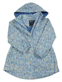 Světlemodrá šusťáková květovaná jarní parka s kapucí Mountain Warehouse