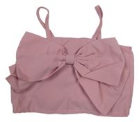 Světlerůžový crop top s mašlí Shein