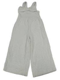Bílý vzorovaný culottes overal s mašlí