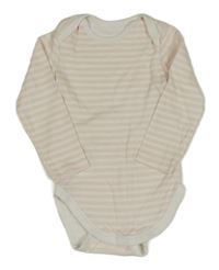 Bielo-svetloružové pruhované body C&A