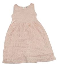 Svetloružové čipkové šaty s kvietkami zn. H&M
