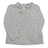 Nové - biele tričko s vločkami a volánikom zn. little kids