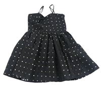 Čierne slávnostné šaty so srdiečkami New Look