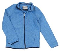 Modrá melírovaná pletená propínací mikina TCM