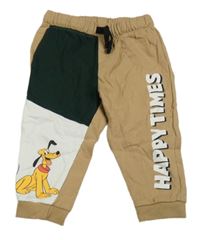 Hnědo-bílo-tmavosmaragdové tpeláky s Plutem Disney