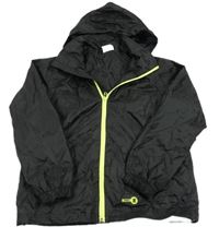 Čierna šušťáková jarná bunda s ukrývací kapucňou FEEL