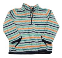 Svetlošedá -pruhovaná melírovaná fleecová mikina s vreckom F&F