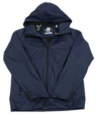 Tmavomodrá šusťáková funkční jarní bunda s kapucí Quechua