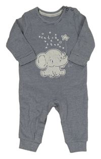 Tmavomodro-biely pruhovaný/vzorovaný overal s Dumbem George