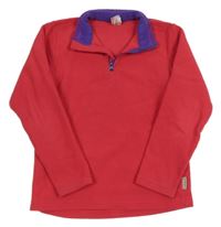 Jahodová fleecová funkčná mikina s logom Quechua