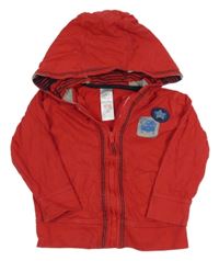 Červená prepínaci mikina s nášivkami a kapucňou URBAN RASCALS