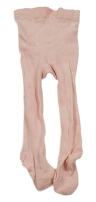 Svetloružové pančuchy s čipkovymi volániky