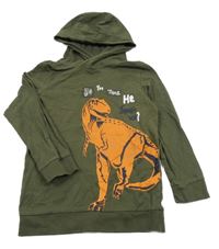 Khaki mikina s dinosaurem a kapucí Topolino