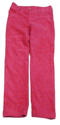 Tmavorůžové sametové tregíny se třpytivými srdíčky