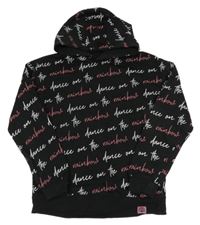 Černá mikina s nápisy a kapucí PRIMARK