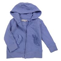 Fialová prepínaci mikina so srdiečkami a volánikmi a kapucňou PINCH