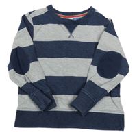 Tmavomodro-sivá pruhovaná melírovaná mikina miniclub