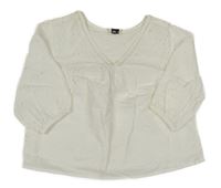 Biela crop blúzka s madeirou F&F