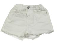 Bílé mid rise riflové kraťasy Denim Co.