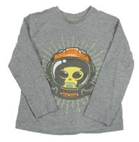 Šedé melírované triko s obrázkem JEFF&CO