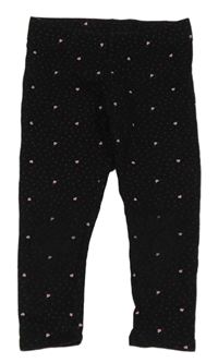 Černé vzorované legíny se srdíčky H&M