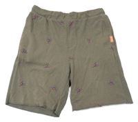 Khaki teplákové kraťasy s ráčky ZARA