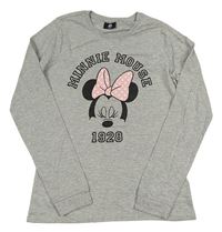 Šedé melírované triko s Minnie Disney