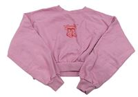 Ružová crop mikina s kovbojskými topánkami zn. M&S
