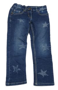 Tmavomodré rifle s hviezdami Benetton